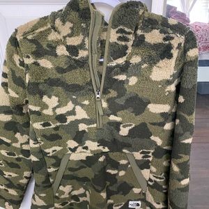 The North Face camo half zip hoodie